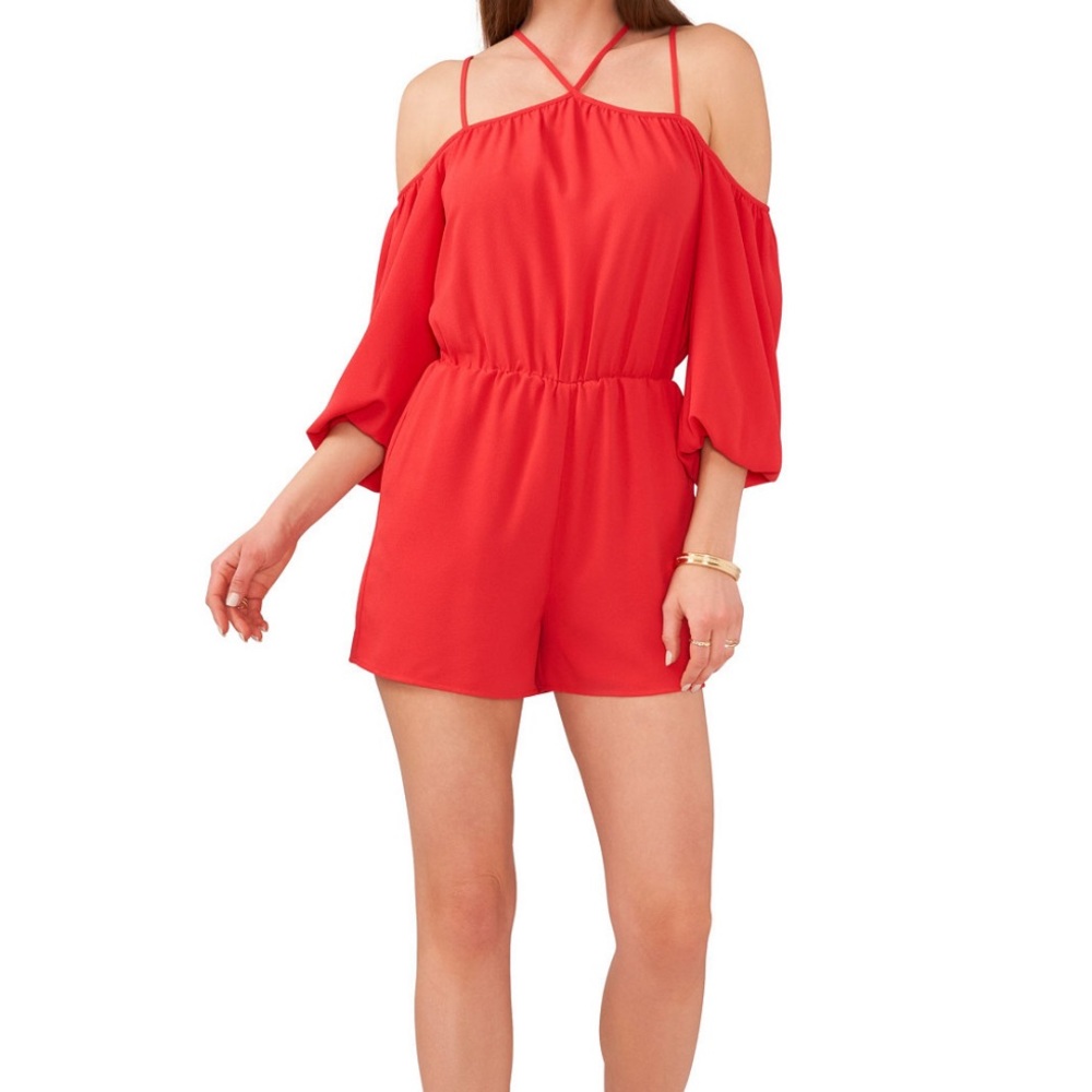 NWT - 1.STATE Romper - S Red/Orange